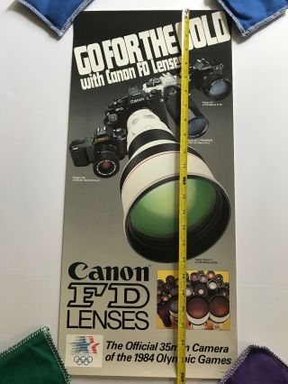 Vintage Canon Fd 35mm Lenses 1984 Olympics Poster.  24in