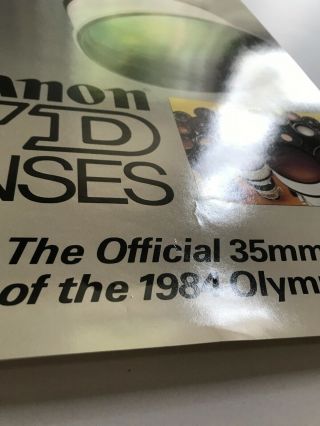 Vintage CANON FD 35mm Lenses 1984 Olympics Poster.  24in 2