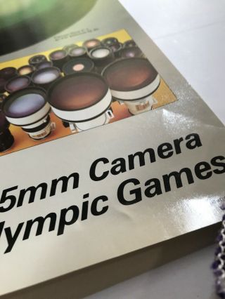 Vintage CANON FD 35mm Lenses 1984 Olympics Poster.  24in 3