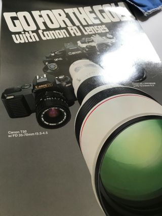Vintage CANON FD 35mm Lenses 1984 Olympics Poster.  24in 4