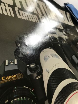 Vintage CANON FD 35mm Lenses 1984 Olympics Poster.  24in 6