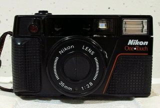 Vtg Nikon One Touch Af Point N Shoot 35mm Auto Focus Camera W/ 35mm F2.  8 Lens