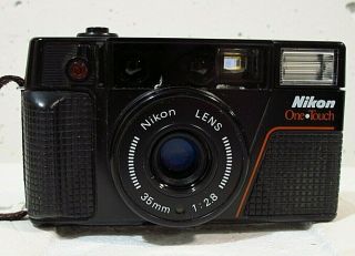 Vtg Nikon One Touch AF Point n Shoot 35mm Auto Focus Camera w/ 35mm f2.  8 Lens 2