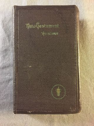 Vintage Military Pocket Brown Bible Testament Psalms Ww Ii Fdr Message 1941