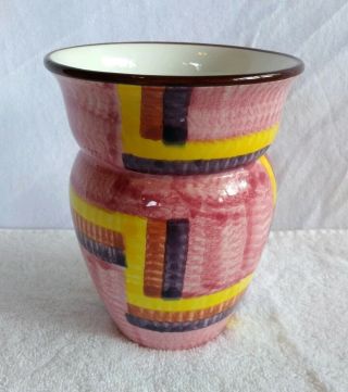 Vintage Hand Painted Art Deco Smf Schramberg Pottery Vase