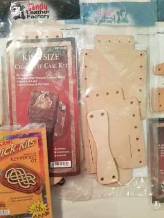 Assorted,  6 Vintage Tandy Kits Leather Tannery Cigarette Case,  and Key Chain Kit 5