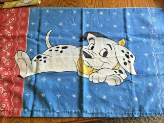 Htf Vintage Disney 101 Dalmations Puppy Reversible Standard Pillowcase