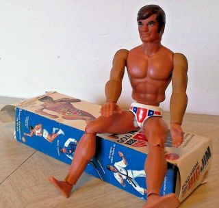 Vintage Gold Medal Big Jim Olympic Champ Action Figure 1971 - 74 Mattel W Box