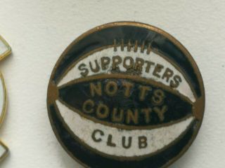 2 x NOTTS COUNTY Vintage Enamel Football club Badge ' s 2