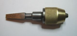 Vintage Brass & Steel Keyless Drill Chuck For A Bit Brace,  0  To 1/4