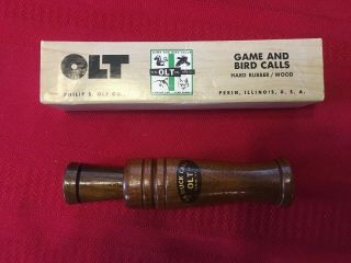 Vintage P.  S.  Olt Co. ,  Model 66 Duck Call Pekin,  Illinois Usa