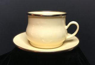 Vintage Victoria And Richard Mackenzie - Childs Set Of 3 Yellow Enamel Cups Plates