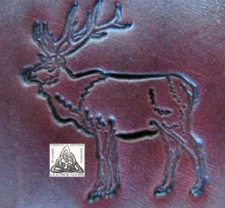 Discontinued Vintage Midas Detailed Large Reindeer Caribou 1 " Leather Stamp 8306