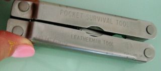 Vintage Leatherman Pocket Survival Tool with Leather Case & User ' s Guide 3