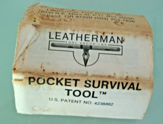 Vintage Leatherman Pocket Survival Tool with Leather Case & User ' s Guide 4