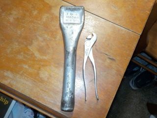 Vintage Tire Tool Ken - Tool Akron Oh T - 26 - A Driving Iron Bead Breaker,  Pliers