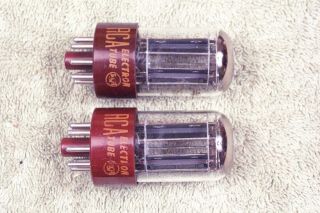 Two,  Rca 5691,  Red Base,  Matching Date Pair,  High Reliability,  Long Life,  6sl7gt