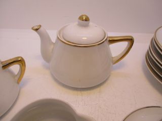 Meito China Child ' s Demitasse Tea Set Teapot Sugar Creamer Cup Saucer 20 pc VTG 2