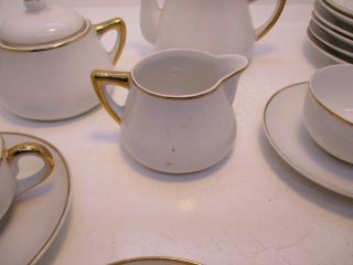 Meito China Child ' s Demitasse Tea Set Teapot Sugar Creamer Cup Saucer 20 pc VTG 4