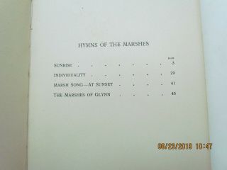 Hymns of the Marshes by Sidney Lanier 1907 Brunswick GA interest 8