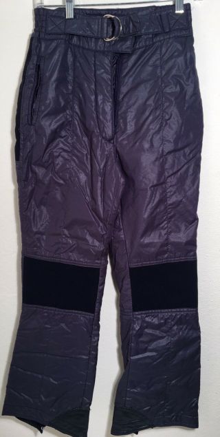 Vintage 70s 80s Beconta Ladies Ski / Snow Pants Blue Nylon Insulated Size M