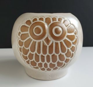 Vintage Mid - Century Modern David Stewart Lions Valley Pottery Owl Planter Mcm