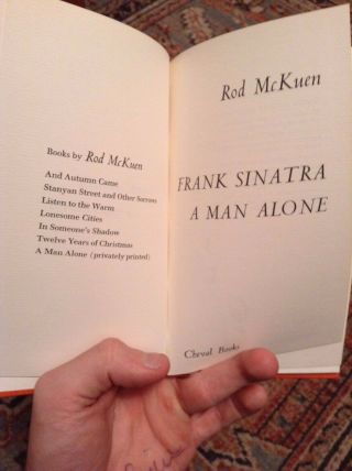 Frank Sinatra A Man Alone by Rod McKuen Rare Book 3