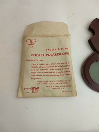 Vintage Baush & Lomb Pocket Polariscope in A - 546 5