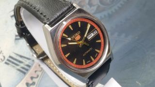 Vintage Seiko 5 Automatic Movement Day Date Dial Mens Wrist Watch Oc22,