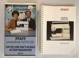 Pfaff Creative 1475 Cd Instruction Book & Vhs Tape Vol Ii Volume 2 Vtg