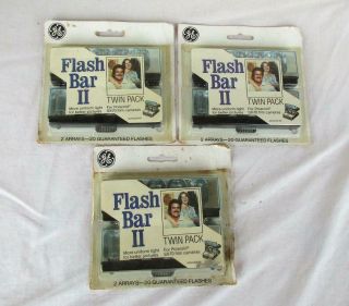 3 Ge General Electric Twin Packs Of Flash Bar Ii For Polaroid Sx - 70 Camera