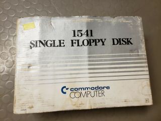 Vintage Commodore 1541 Single Floppy Disk Drive Box & Cords.