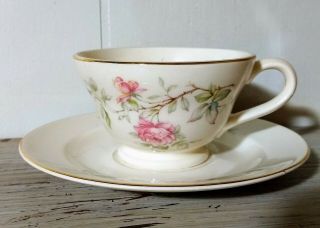 6 Vintage Edwin Knowles Tea Cups & Saucers Romance Pattern