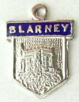 Blarney Cork Vintage Sterling Silver Enamel Travel Charm Hallmark 1959