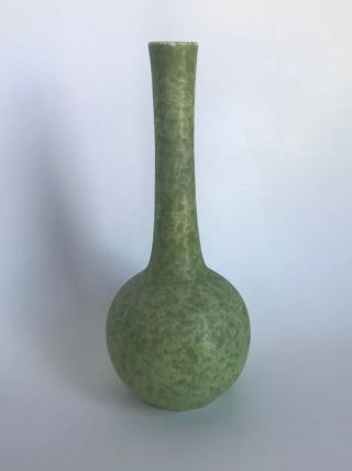 Vintage Green Royal Haeger Pottery Ceramic Bud Vase Marked Mottled Green