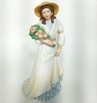 Homco 1468 Vintage Porcelain Figurine Charlotte Rose Victorian Lady Flowers