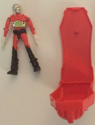 Vintage 1977 Mego Micronauts Red Pharoid Action Figure With Case 3.  75 "