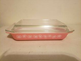 Vintage Pyrex Pink Daisy 1 1/4 Qt Covered Baking Casserole Dish And Lid 548 - B