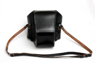 Pentacon Six Tl Black Leather Case W/ Strap For Camra Lens Prism Near