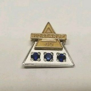 Vintage Northrop Employee 30 Year Service Pin Design Double Filled Gold 1990