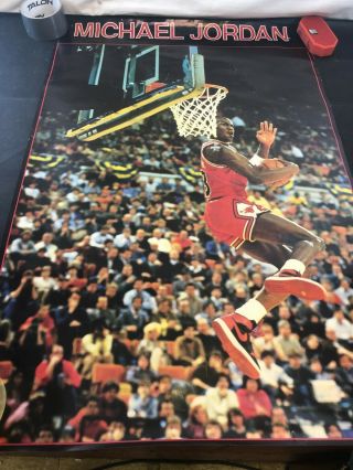 Michael Jordan Vintage Dunk Poster 32 " X 21 " 2