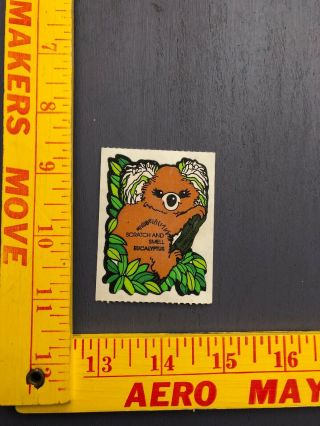 Vintage Mello Smello Sticker Koala Bear Scratch N Sniff Eucalyptus 1mod Square