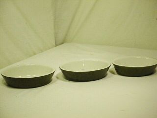 3 Vtg Hall 550 Ceramic Dark Green Oval Baking Au Gratin Casserole Dish