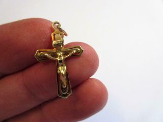 Vintage Italian 9ct Gold Cross,  Crucifix Pendant By Unoaerre - 1.  4g