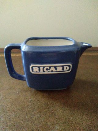 Vintage Ricard Bar Water Pitcher Jug - Blue