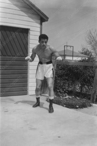 1950s Handsome Man Boxing Boxer In Shorts Vintage 2 " Negative Su8
