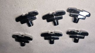 (6) Vintage Chrome Step Buttons For Grover Imperial Rotomatic Guitar Tuners