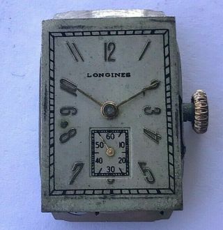 Vintage Longines Swiss Hand Winding Mens Watch Movement W.  Seconds Hand,  Cal.  9l