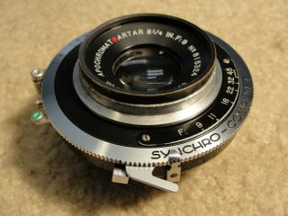 Vintage Cp Goerz 8 - 1/4” F9 Red Dot Artar Lens W/sychro - Compur Shutter