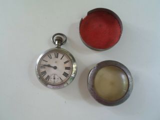 Vintage Pocket Watch With Mars 22.  5 Case Etched 1923 2